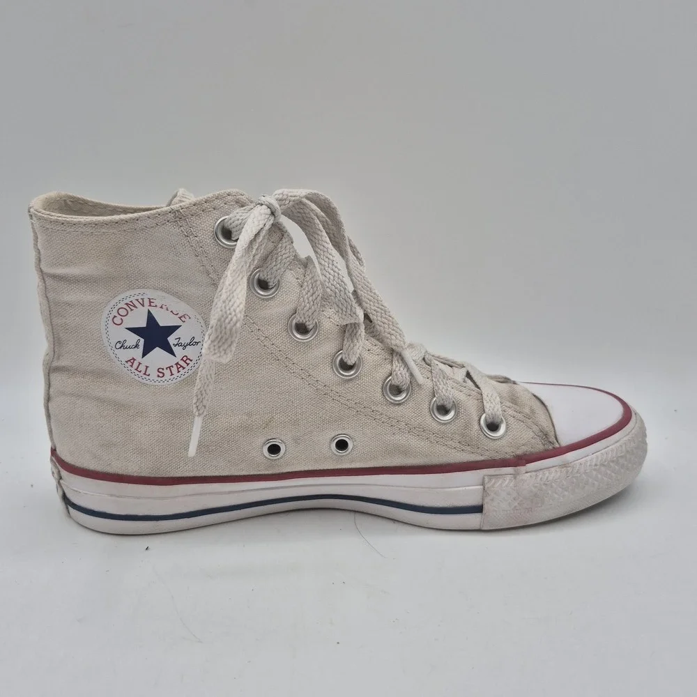 Converse Shoes Mens Size 4‎ Beige Chuck Taylor All Star High Top Canvas Sneakers - Picture 3 of 13